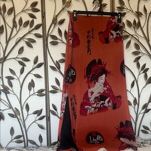 Rails Burnt Orange Geisha Print Maxi Skirt